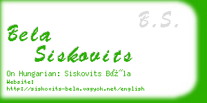 bela siskovits business card
